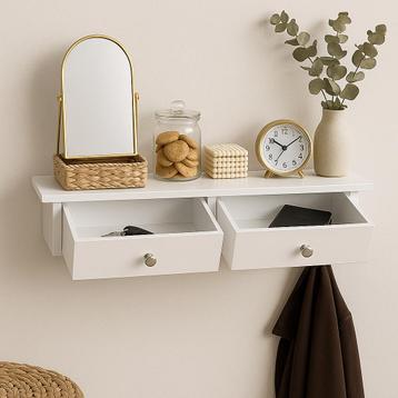 Wandplank - Muurdecoratie - Wit - 65x15x10 beschikbaar voor biedingen