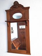 Prachtige brocante spiegel met kuifje, Ophalen