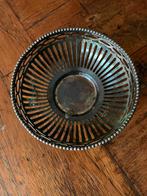 Vintage verzilverd Mandje met Kralenrand, Ophalen of Verzenden