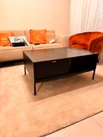 Zwarte salontafel met opbergruimte, Ophalen, Gebruikt, 100 tot 150 cm, 50 tot 100 cm