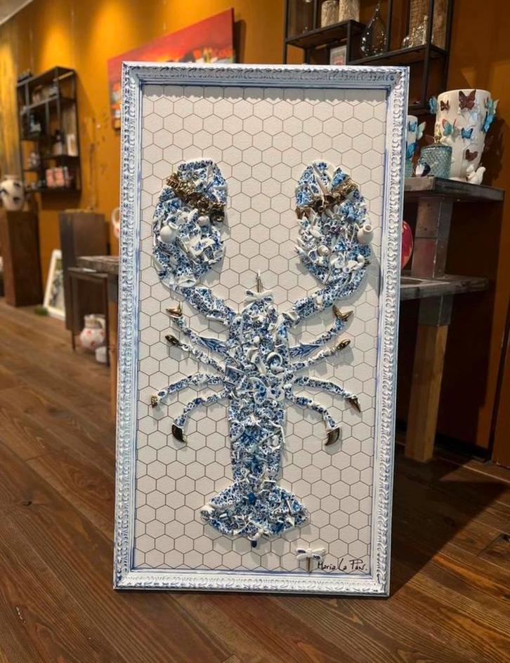 Prachtig nieuw schilderij Maria la Pan “Kreeft”, Antiek en Kunst, Kunst | Schilderijen | Modern, Ophalen of Verzenden