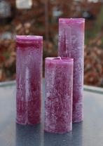 set van 3 Bika krulkaarsen in de kleur granaatappel 333138, Overige kleuren, Nieuw, Ophalen of Verzenden, Info@robanjer.nl