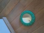 Spiegeltje/groen kunstof/ 21 cm/ teab/ kan m brievenbuspost, Minder dan 50 cm, Rond, Ophalen of Verzenden, Zo goed als nieuw