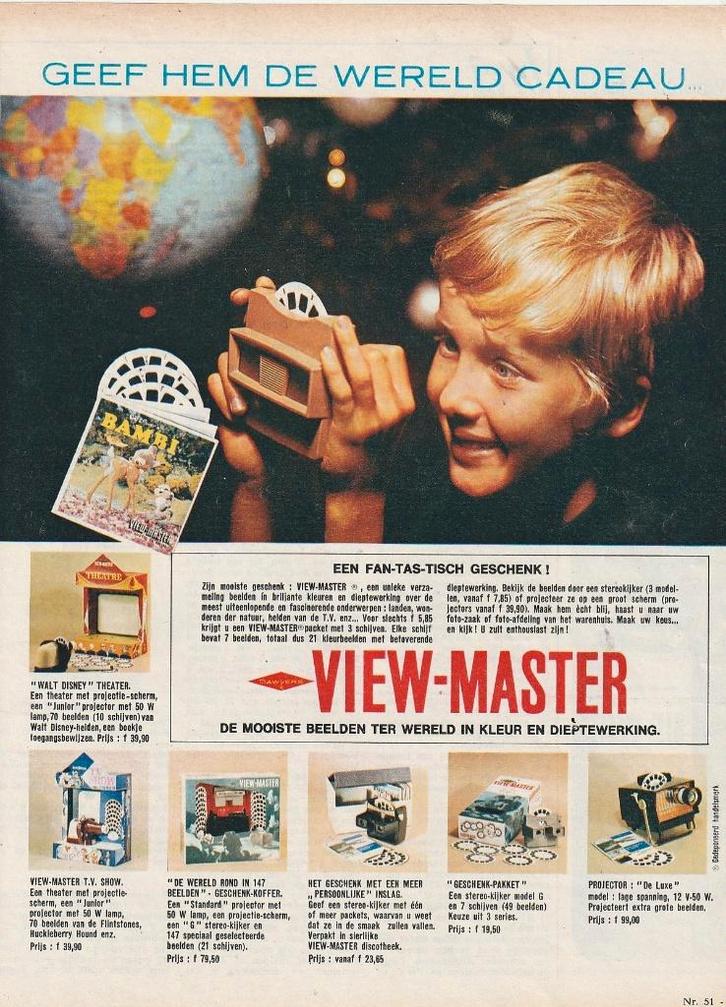 Retro reclame 1966 View-Master speelgoed geschenkpakket, Verzamelen, Retro, Overige typen, Verzenden