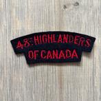 48th highlanders of canada stoffen embleem WO2, Verzamelen, Militaria | Tweede Wereldoorlog, Ophalen of Verzenden, Embleem of Badge