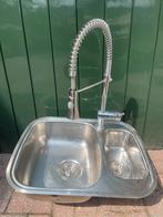 Wasbak + kraan RVS inbouw, Ophalen, Gebruikt, Minder dan 100 cm