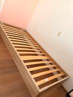 Een persoons houten bed 90 x 200, Ophalen, 85 tot 100 cm, Zo goed als nieuw, Lattenbodem