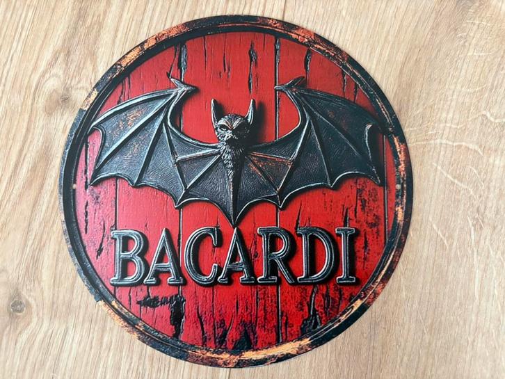Prachtig vintage reclamebord Bacardi (20x20), Verzamelen, Merken en Reclamevoorwerpen, Zo goed als nieuw, Reclamebord, Ophalen of Verzenden
