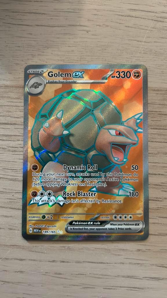 Golem EX #189/165, Hobby en Vrije tijd, Verzamelkaartspellen | Pokémon, Nieuw, Ophalen of Verzenden