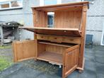 Mooie houten kast met bureau, Huis en Inrichting, Kasten | Secretaires, Ophalen, Gebruikt, Landelijk