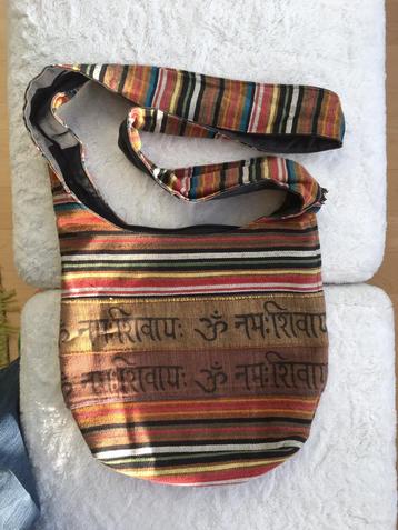 Vintage hippie tas, India , cross body tas, kleurrijk 