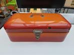 Emaille vintage broodtrommel oranjerood, Antiek en Kunst, Antiek | Keukenbenodigdheden, Ophalen of Verzenden