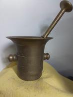 14248) mooie grote zware vijzel  met stamper no 10  30cm, Antiek en Kunst, Antiek | Koper en Brons, Ophalen of Verzenden