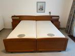 2 persoonsbed met elektrisch verstelbare bedbodem / bed, Ophalen, Bruin, Tweepersoons, 180 cm