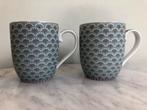 2 Pip Studio Floral mokken Bloomingtails grijsblauw, 145 ml., Huis en Inrichting, Keuken | Servies, Gebruikt, Ophalen of Verzenden