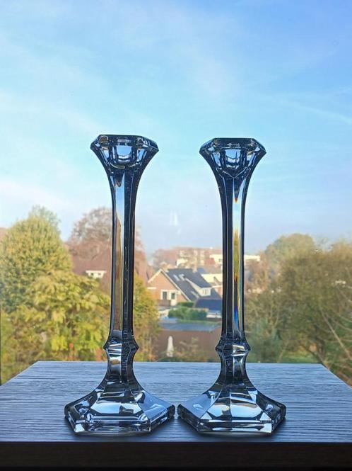 Stel Kandelaars Bleikristall, Antiek en Kunst, Antiek | Kandelaars, Kristal, Ophalen of Verzenden