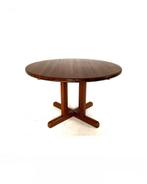 Vintage XXL Deense eettafel, Dyrlund jaren ‘70, 100 tot 150 cm, Rond, 200 cm of meer, Ophalen of Verzenden