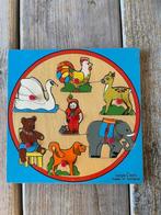 Vintage houten kinderpuzzel Simplex. Kabouter / dieren., Ophalen, Minder dan 10 stukjes, Gebruikt, Van hout