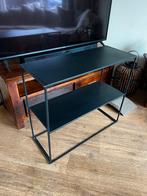 Zwarte Metalen Sidetable, Huis en Inrichting, Tafels | Sidetables, Ophalen, Gebruikt, 50 tot 100 cm, Metaal