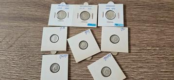 Klein lotje zilvergeld wilhelmina 5 x 10 cent en 3x 25 cent  beschikbaar voor biedingen
