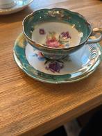 Vintage kopje en schotel met bloemmotief, Ophalen of Verzenden