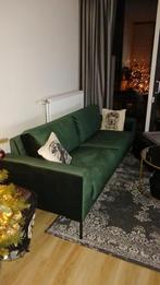 Groene velvet 3-zitsbank, Driepersoons, 75 tot 100 cm, Ophalen of Verzenden, Zo goed als nieuw
