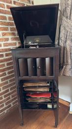 Antieke Columbia Grammofoon met Platenkast, Ophalen