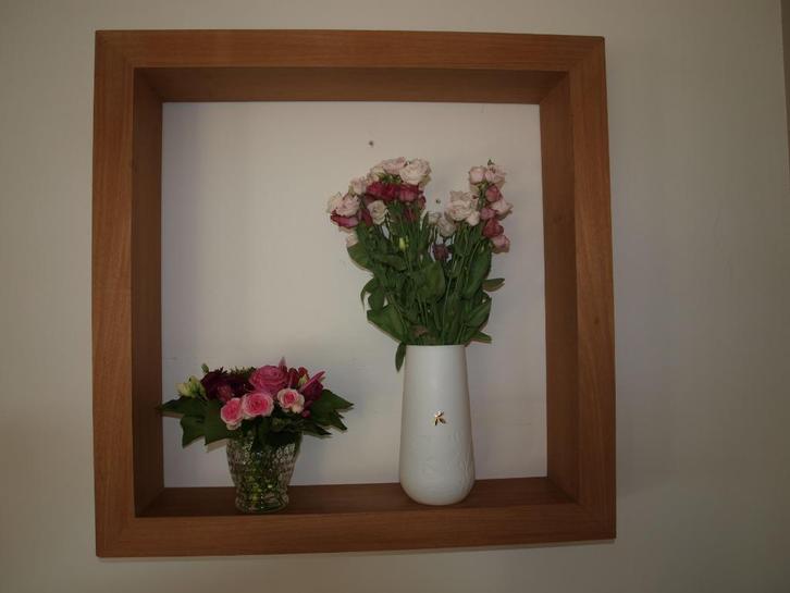 Teak Houten lijst , 80  x 80 x 16cm, izgst !!, Huis en Inrichting, Woonaccessoires | Lijsten, 75 cm of meer, 75 tot 100 cm, Hout