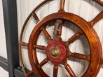 Houten stuurwiel 80 cm met bronzen draaihulp, Watersport en Boten, Accessoires en Onderhoud, Ophalen of Verzenden, Gebruikt, Overige typen