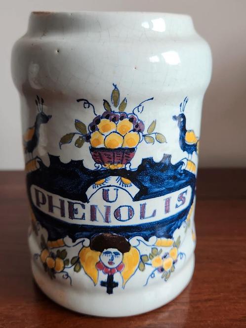 Antieke Apothekerspot "U. Phenolis" – Royal Delft (De Porce, Antiek en Kunst, Antiek | Keramiek en Aardewerk, Ophalen of Verzenden