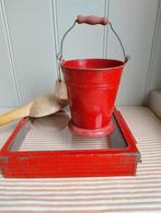 Vintage! Brocante emmertje rood emaille, Ophalen of Verzenden