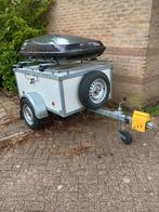 Bagagewagen incl. bijna nieuwe banden, dakkoffer, disselslot, Ophalen, Zo goed als nieuw