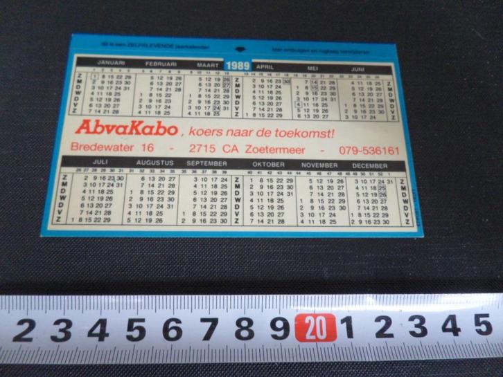 sticker kalender 1989 advakabo koers naar de toekomst, Verzamelen, Stickers, Zo goed als nieuw, Bedrijf of Vereniging, Ophalen