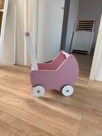 Houten poppenwagen roze/wit, Ophalen of Verzenden, Gebruikt, Overige typen