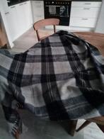 Mooie wollen deken retro blauwe ruit, Huis en Inrichting, Woonaccessoires | Plaids en Woondekens, Ophalen of Verzenden, Zo goed als nieuw