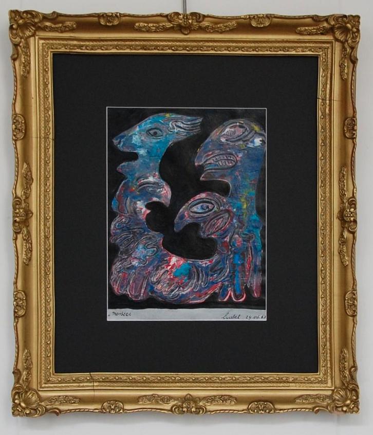 Schilderij geïnspireerd door Lucebert, Monster., Antiek en Kunst, Kunst | Schilderijen | Klassiek, Ophalen