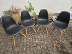 4 eetkamerstoelen, Huis en Inrichting, Stoelen, Zwart, Zo goed als nieuw, Vier, Ophalen