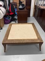 Vierkante marmeren salontafel, Huis en Inrichting, Tafels | Salontafels, Ophalen, Gebruikt, Vierkant, Minder dan 50 cm