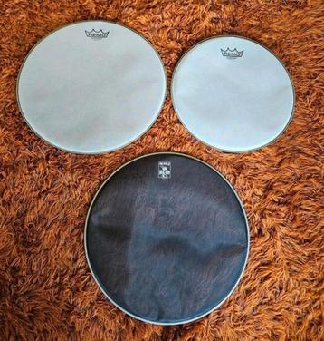 3x Remo / Pearl Silent Stroke drum heads Drumvellen vellen beschikbaar voor biedingen