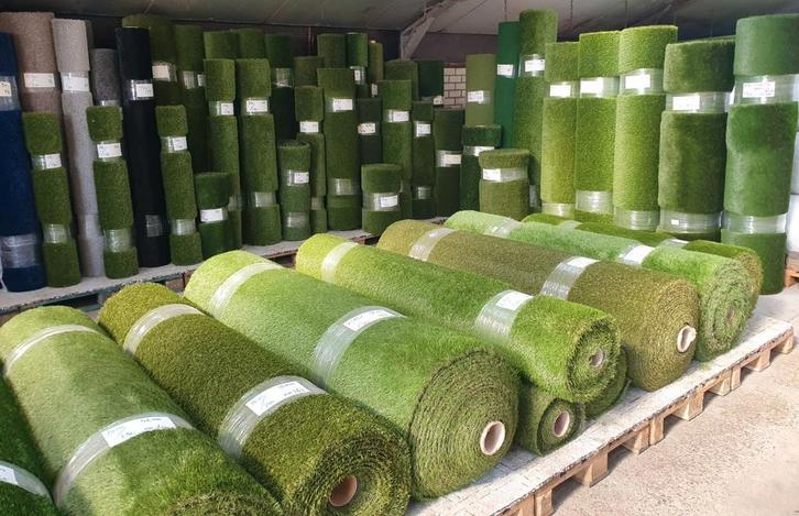 Kunstgras coupons en rollen vanaf €7,95 per m2, Tuin en Terras, Gras en Kunstgras, Nieuw, 20 m² of meer, Ophalen of Verzenden