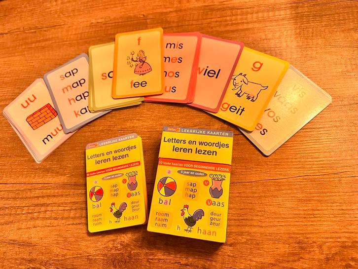Leerzame kaarten: Letters & Woordjes leren, Kinderen en Baby's, Speelgoed | Educatief en Creatief, Zo goed als nieuw, Taal en Lezen