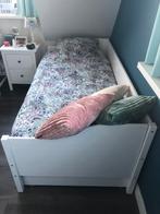 1 persoons bed 90x200 white wash, Kinderen en Baby's, Gebruikt, Lattenbodem, 85 tot 100 cm, Ophalen