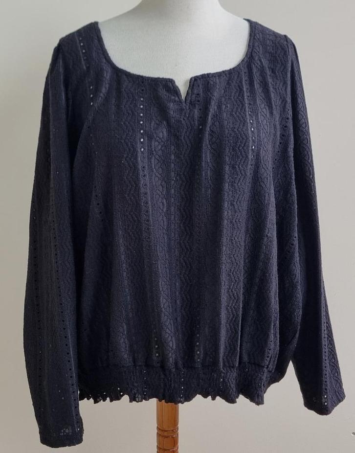 MS Mode (Festival) zwart shirt met bewerking mt. 54 (3XL), Kleding | Dames, Grote Maten, Zo goed als nieuw, Shirt of Top, Zwart