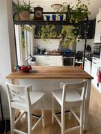 Ikea keukeneiland, bar, kookeiland, tornviken, Huis en Inrichting, Ophalen of Verzenden, Gebruikt, Inclusief barstoelen