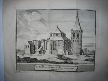 58 / Groningen kerk van St.Walburgis Kopergravure 1736 beschikbaar voor biedingen