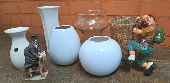 Diverse bloemvazen, Huis en Inrichting, Woonaccessoires | Vazen, Gebruikt, Wit, Minder dan 50 cm, Aardewerk of Porselein, Ophalen