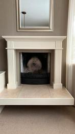 Open haard voorzet wit hout 105x20x92 cm, Ophalen, Vrijstaande haard, Overige soorten