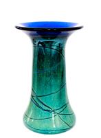 Schitterende Art Nouveau Blauw Groene Glazen Vaas, Antiek en Kunst, Verzenden