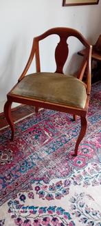 Vintage mahoniehouten Bureaustoeltje ., Huis en Inrichting, Stoelen, Ophalen, Hout, Gebruikt, Bruin
