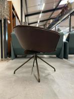 2 Nieuw Label Vandenberg Lola Fauteuils bruin draai stoel, Nieuw, 75 tot 100 cm, Ophalen of Verzenden, Stof